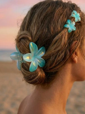 Sinsay - Zestaw: klamra i spinki do włosów - niebieski