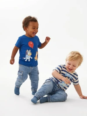 Sinsay - Zestaw koszulek z nadrukiem Bluey 2 pack - kremowy