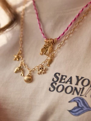 Sinsay - Zestaw naszyjników z morskim motywem 2 pack - wielobarwny