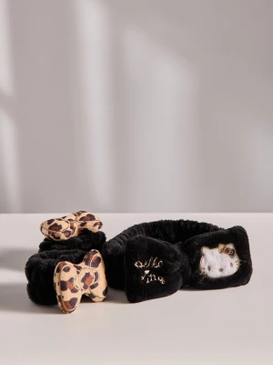 Sinsay - Zestaw opasek na nadgarstki i na włosy Hello Kitty - czarny