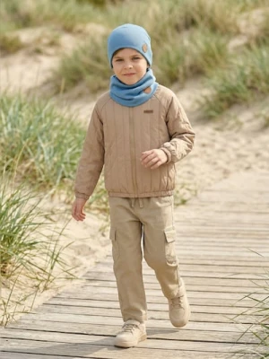 Sinsay - Zestaw: Prążkowana czapka z kominem - niebieski