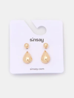Sinsay - Zestaw złotych kolczyków - złoty