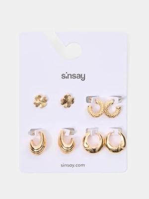 Sinsay - Złote kolczyki 4 pack - złoty