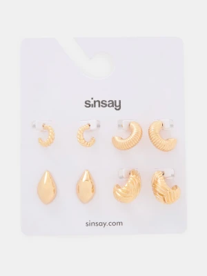 Sinsay - Złote kolczyki 4 pack - złoty