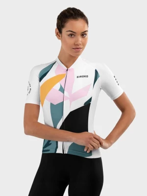 Siroko Koszulka kolarska "M2 Pinerolo" w kolorze białym ze wzorem rozmiar: XS