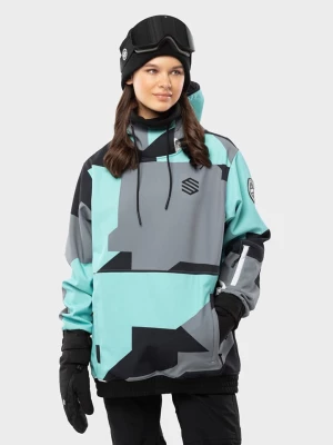 Siroko Softshellowa kurtka narciarska "Ushuaia" w kolorze turkusowo-szarym rozmiar: L