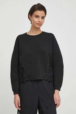 Sisley bluza damska kolor czarny gładka