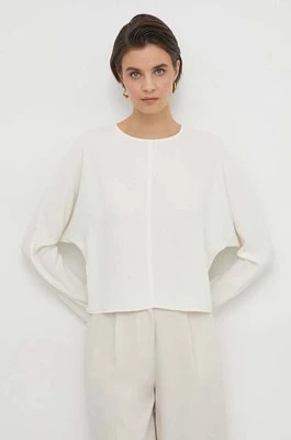 Sisley bluzka damska kolor beżowy gładka