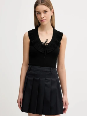 Sisley bluzka damska kolor czarny gładka 1H7PMH00K