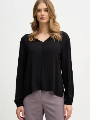 Sisley bluzka damska kolor czarny gładka 5IDTLQ09H
