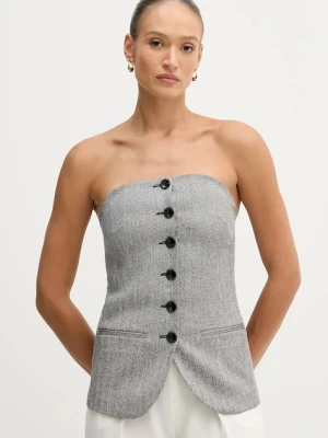 Sisley bluzka damska kolor czarny wzorzysta 5D12LH01R