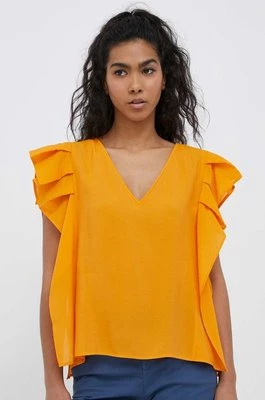 Sisley bluzka damska kolor pomarańczowy gładka