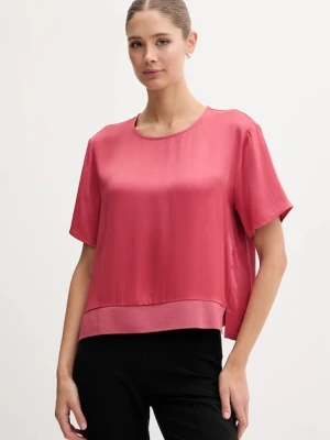 Sisley bluzka damska kolor różowy gładka 52BZLQ093