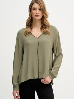 Sisley bluzka damska kolor zielony gładka 5IDTLQ09H
