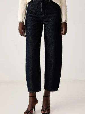 Sisley jeansy barrel damskie granatowy