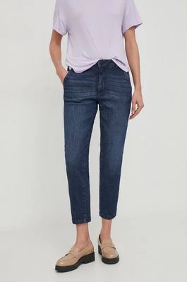 Sisley jeansy damskie kolor granatowy