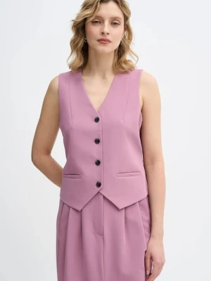 Sisley kamizelka kolor różowy jednorzędowa 2KVXLJ00U