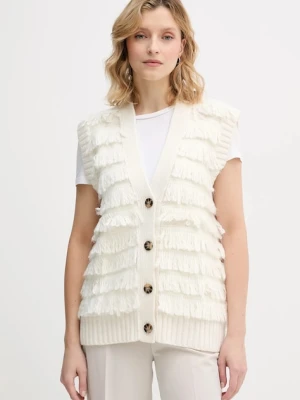 Sisley kamizelka z dodatkiem wełny damski kolor beżowy ciepły 18DLL602X