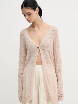 Sisley kardigan damski kolor beżowy lekki 106CM602K