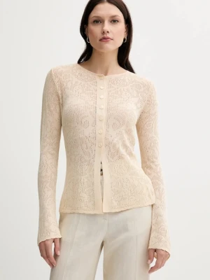 Sisley kardigan damski kolor beżowy lekki 1084M500P