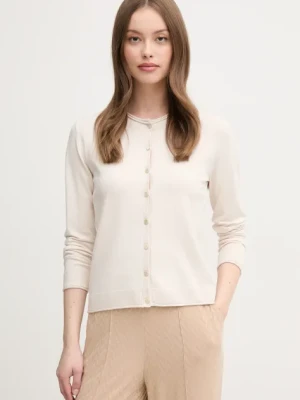 Sisley kardigan damski kolor beżowy lekki 17Q3M5203