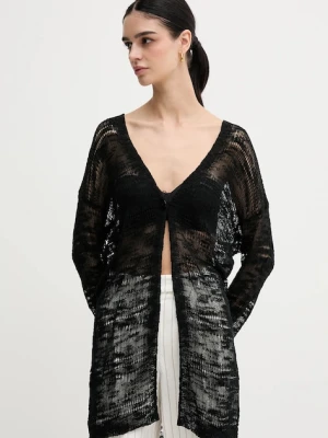 Sisley kardigan damski kolor czarny lekki 106CM602K