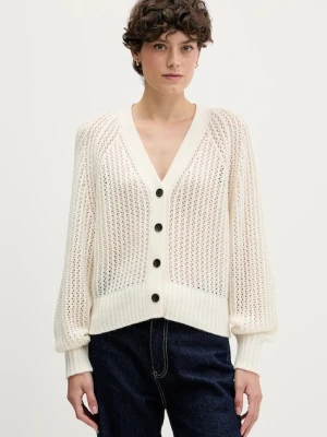 Sisley kardigan z dodatkiem wełny damski kolor beżowy 1WBZL602U