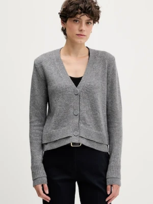 Sisley kardigan z dodatkiem wełny damski kolor szary lekki 122WL602S