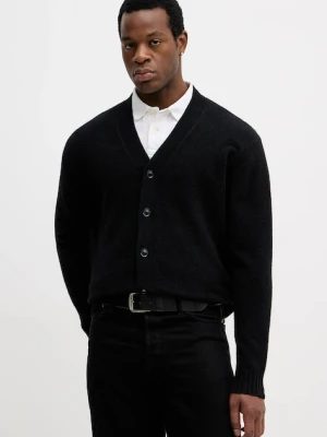 Sisley kardigan z dodatkiem wełny męski kolor czarny 1PJXS600S