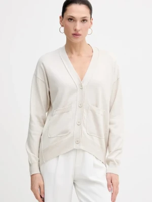 Sisley kardigan z domieszką wełny damski kolor beżowy lekki 1KHTM602P