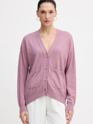 Sisley kardigan z domieszką wełny damski kolor różowy lekki 1KHTM602P