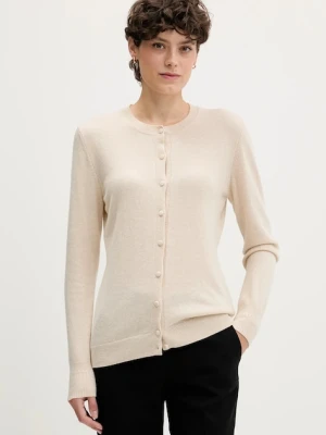 Sisley kardigan z domieszką wełny kolor beżowy lekki 102HM5237