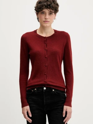 Sisley kardigan z domieszką wełny kolor czerwony lekki 102HM5237