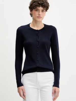 Sisley kardigan z domieszką wełny kolor granatowy lekki 102HM5237