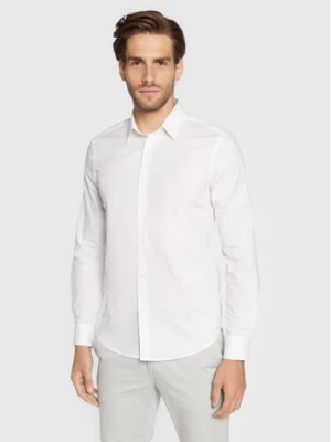 Sisley Koszula 5CNX5QL19 Biały Slim Fit