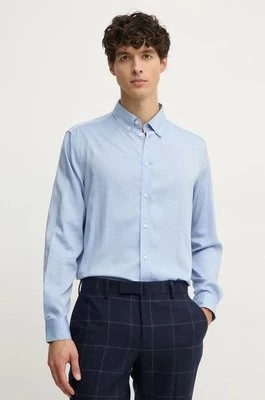 Sisley koszula męska kolor niebieski regular z kołnierzykiem button-down 5SEQSQ049