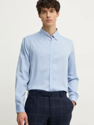 Sisley koszula męska kolor niebieski regular z kołnierzykiem button-down 5SEQSQ049