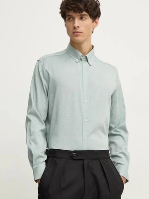 Sisley koszula męska kolor turkusowy regular z kołnierzykiem button-down 5SEQSQ049