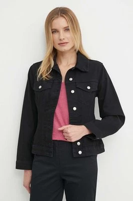 Sisley kurtka jeansowa damska kolor czarny przejściowa