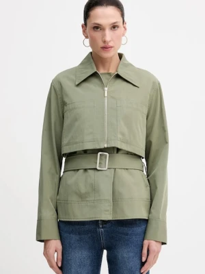 Sisley kurtka kolor zielony przejściowa oversize 2T7GLN05Y
