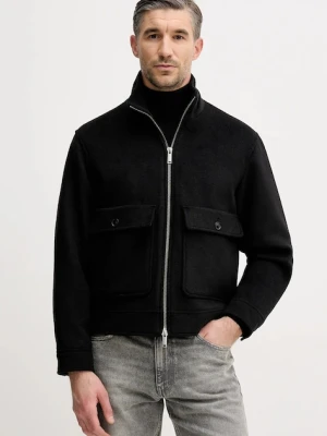Sisley kurtka z dodatkiem wełny kolor czarny przejściowa 2VLPSN049