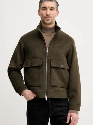 Sisley kurtka z dodatkiem wełny kolor zielony przejściowa 2VLPSN049