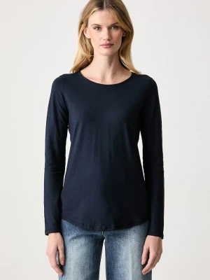 Sisley longsleeve damski bawełniany granatowy