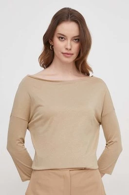 Sisley longsleeve damski kolor beżowy