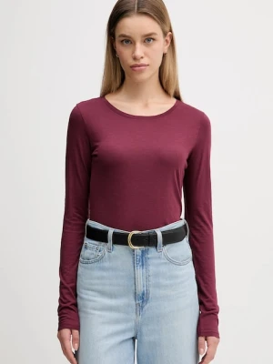 Sisley longsleeve damski kolor bordowy