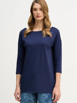 Sisley longsleeve damski kolor granatowy 3QU4L12EE