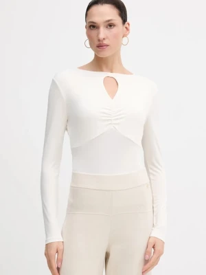 Sisley longsleeve kolor beżowy 35B8L107V