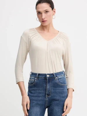 Sisley longsleeve kolor beżowy 3Z12L4014