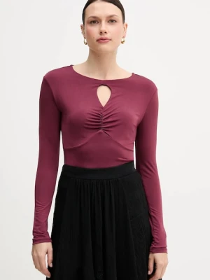 Sisley longsleeve kolor bordowy 35B8L107V