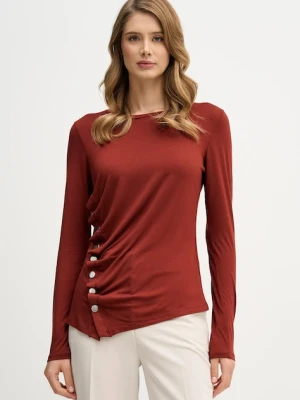 Sisley longsleeve kolor brązowy 3JPXL108C